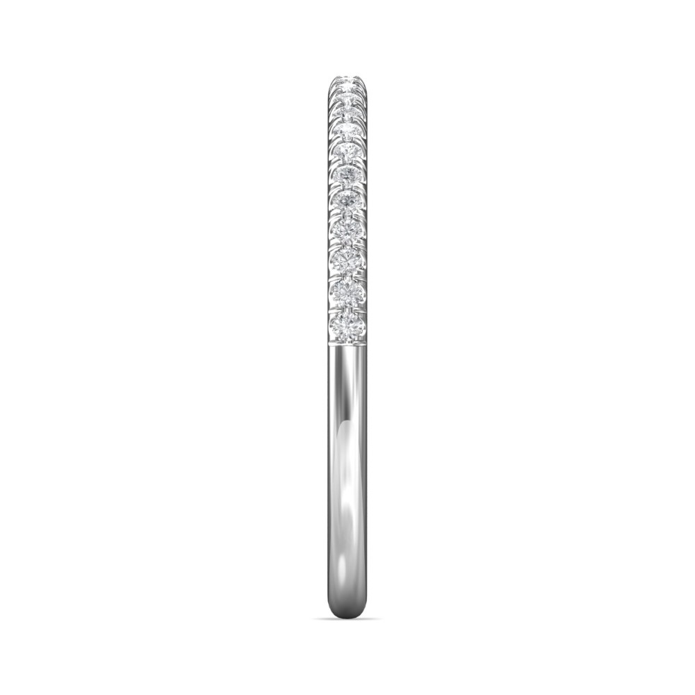 FlyerFit® 14K White Gold Micropave Cutdown Wedding Band