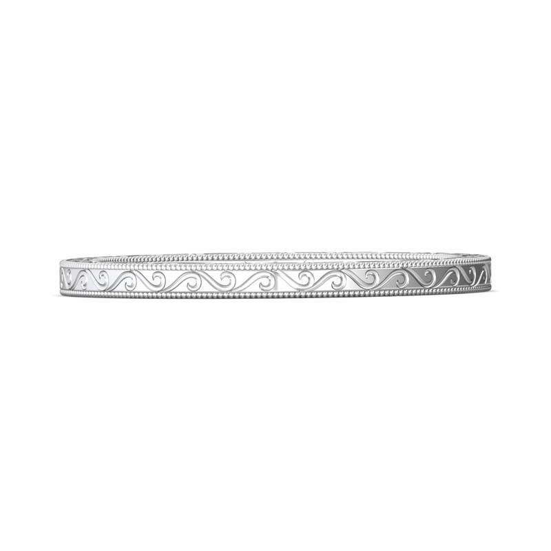 FlyerFit® 14K White Gold Vintage Wedding Band