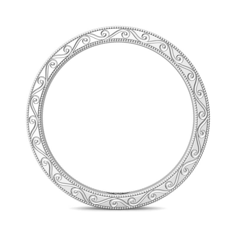 FlyerFit® 14K White Gold Vintage Wedding Band