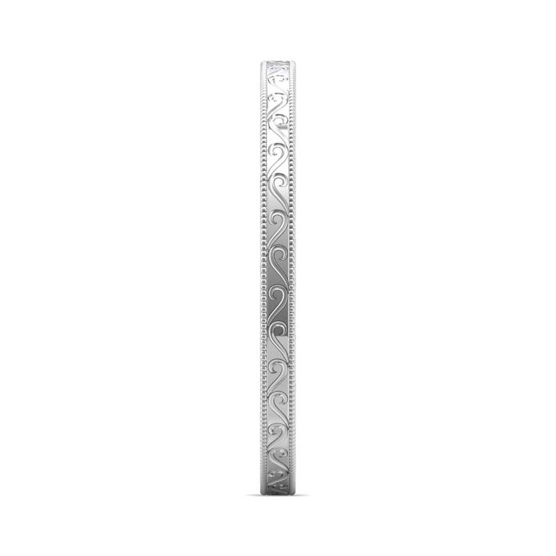 FlyerFit® 14K White Gold Vintage Wedding Band