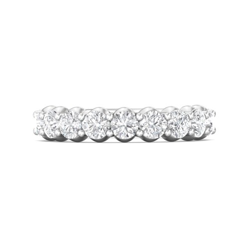 FlyerFit® 14K White Gold Shared Prong Wedding Band