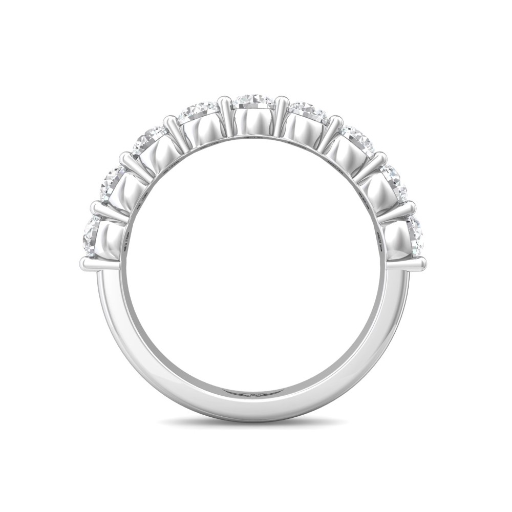 FlyerFit® 14K White Gold Shared Prong Wedding Band