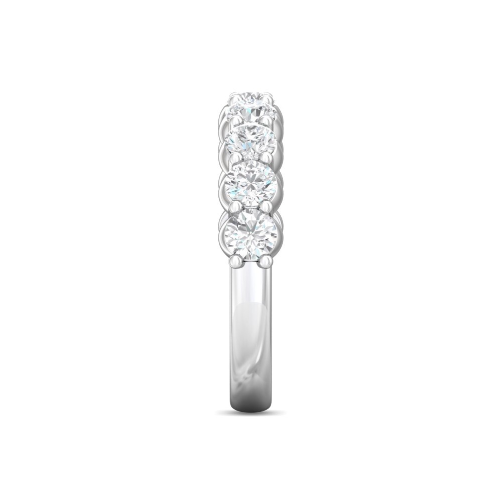 FlyerFit® 14K White Gold Shared Prong Wedding Band