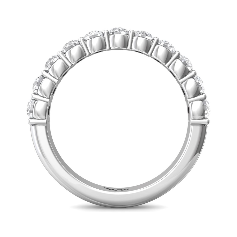 FlyerFit® 14K White Gold Shared Prong Wedding Band