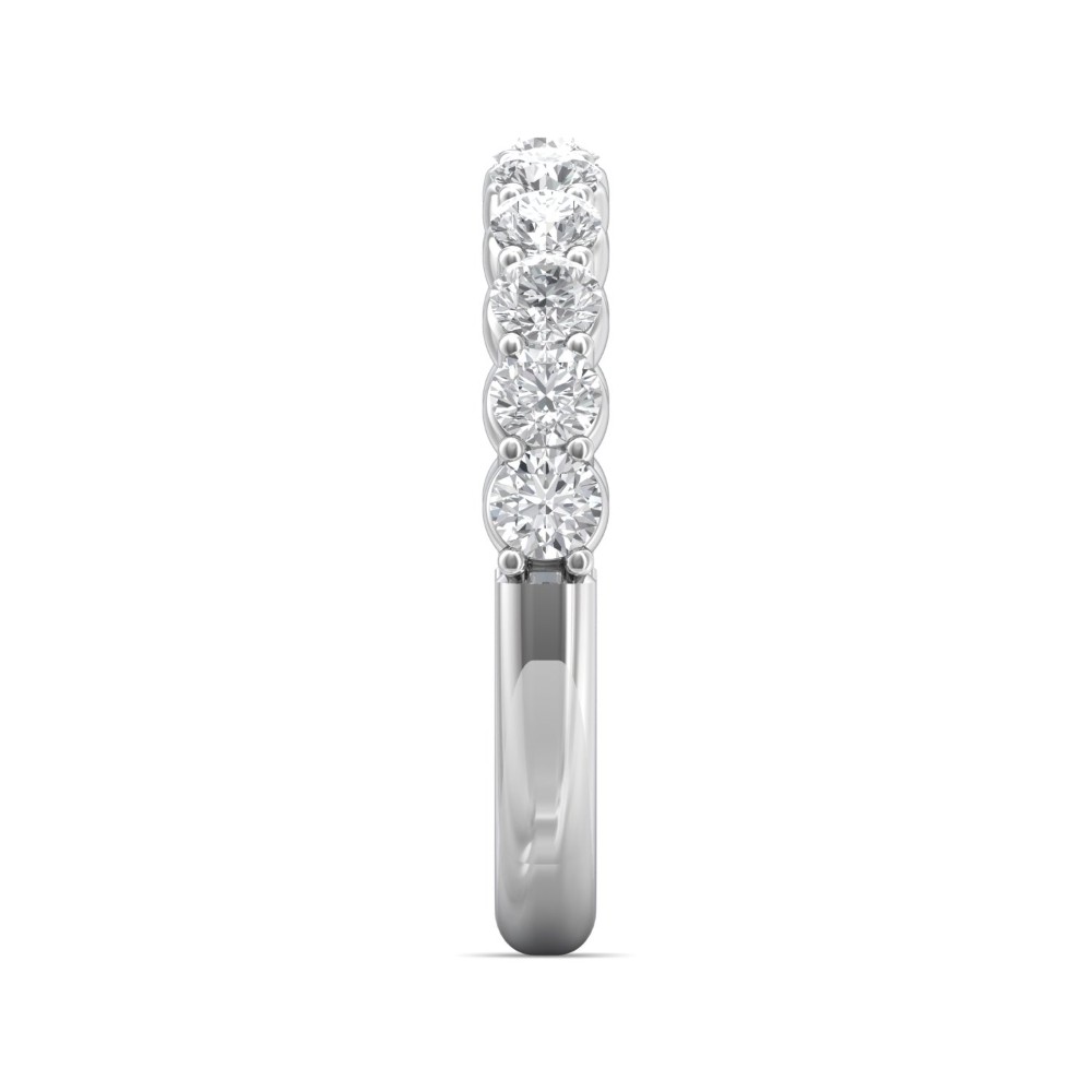 FlyerFit® 14K White Gold Shared Prong Wedding Band