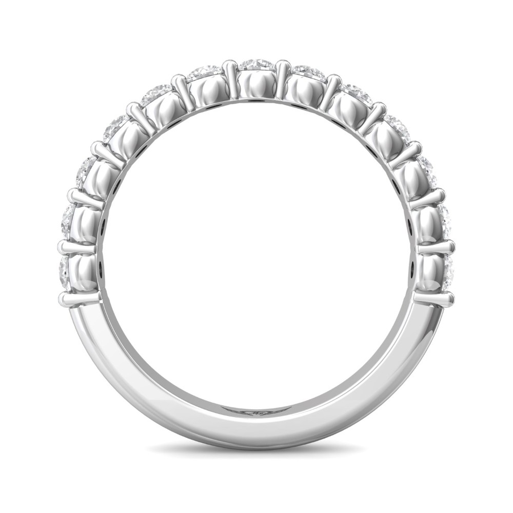 FlyerFit® 14K White Gold Shared Prong Wedding Band