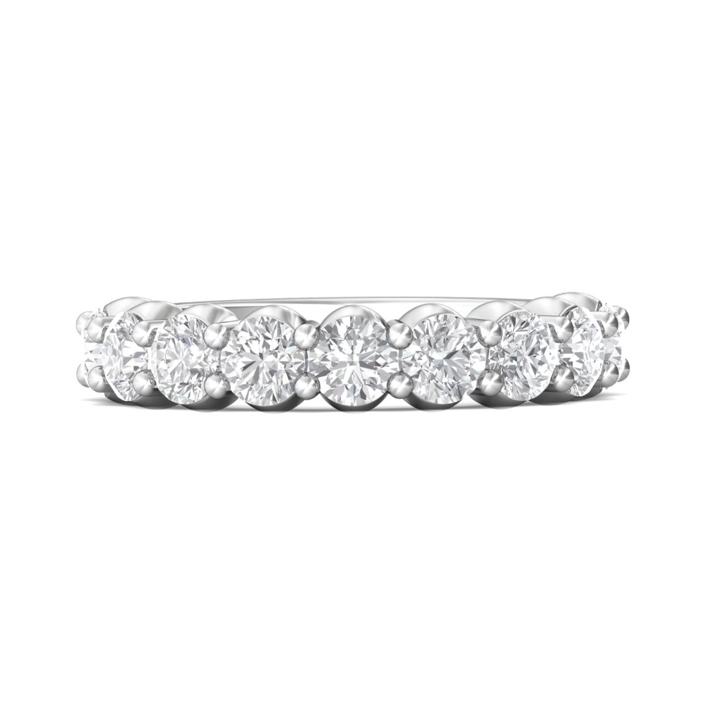 FlyerFit® 14K White Gold Shared Prong Wedding Band