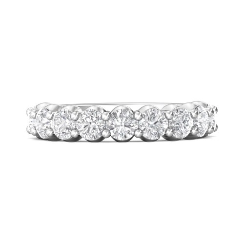 FlyerFit® 14K White Gold Shared Prong Wedding Band