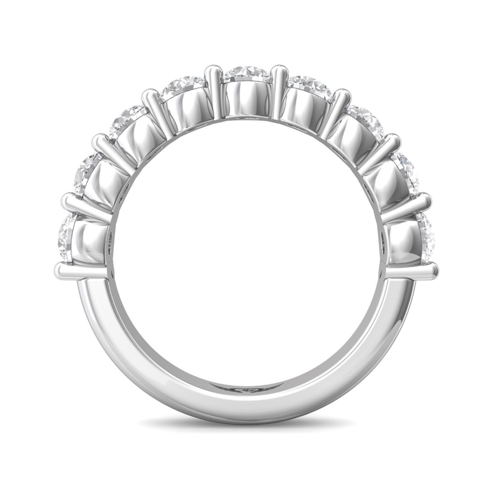 FlyerFit® 14K White Gold Shared Prong Wedding Band