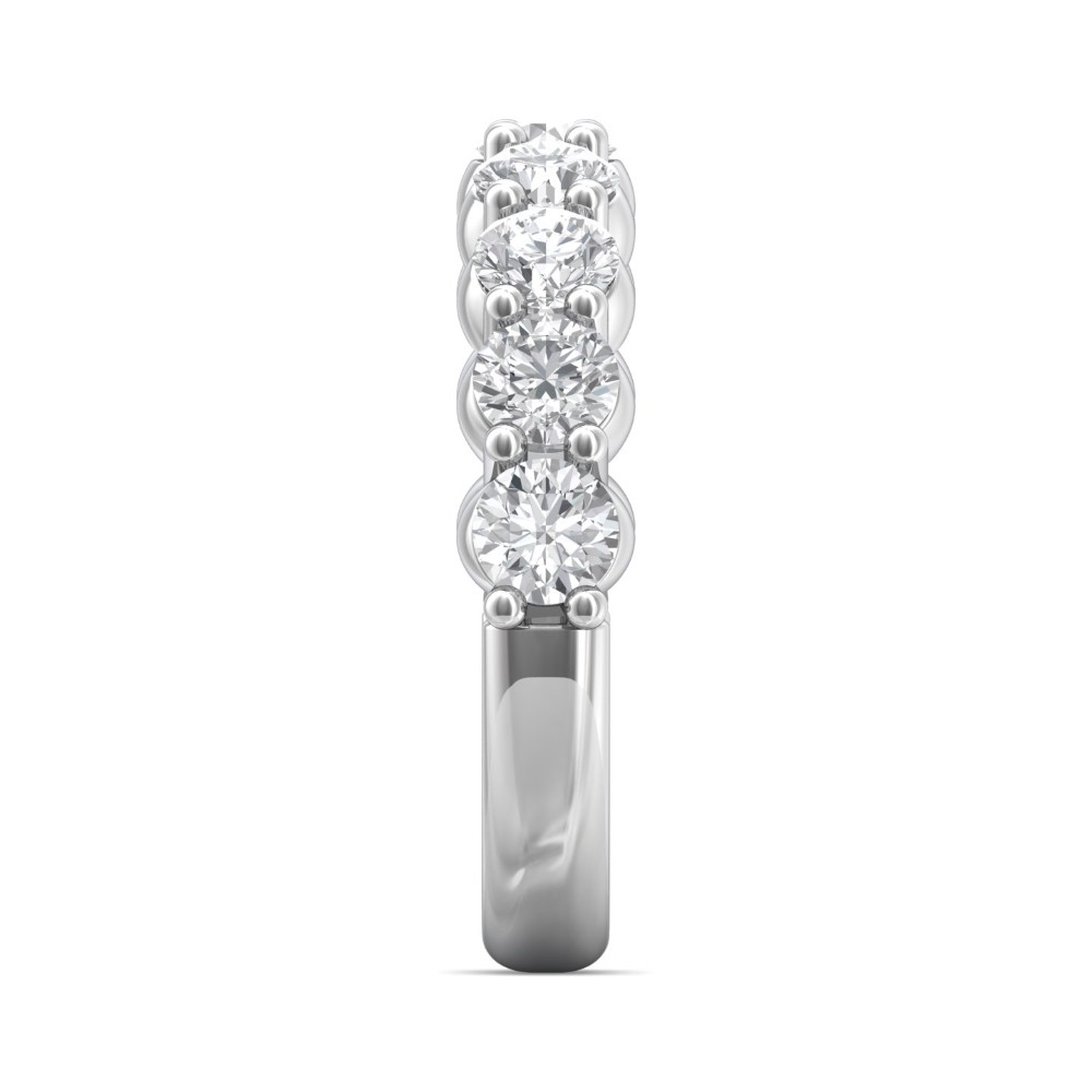 FlyerFit® 14K White Gold Shared Prong Wedding Band