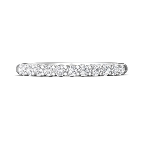 FlyerFit® 14K White Gold Shared Prong Wedding Band
