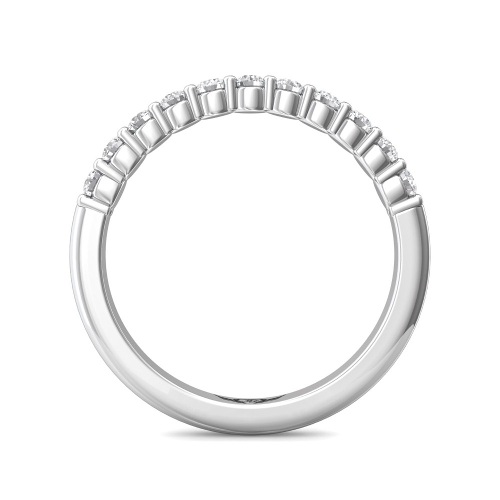 FlyerFit® 14K White Gold Shared Prong Wedding Band