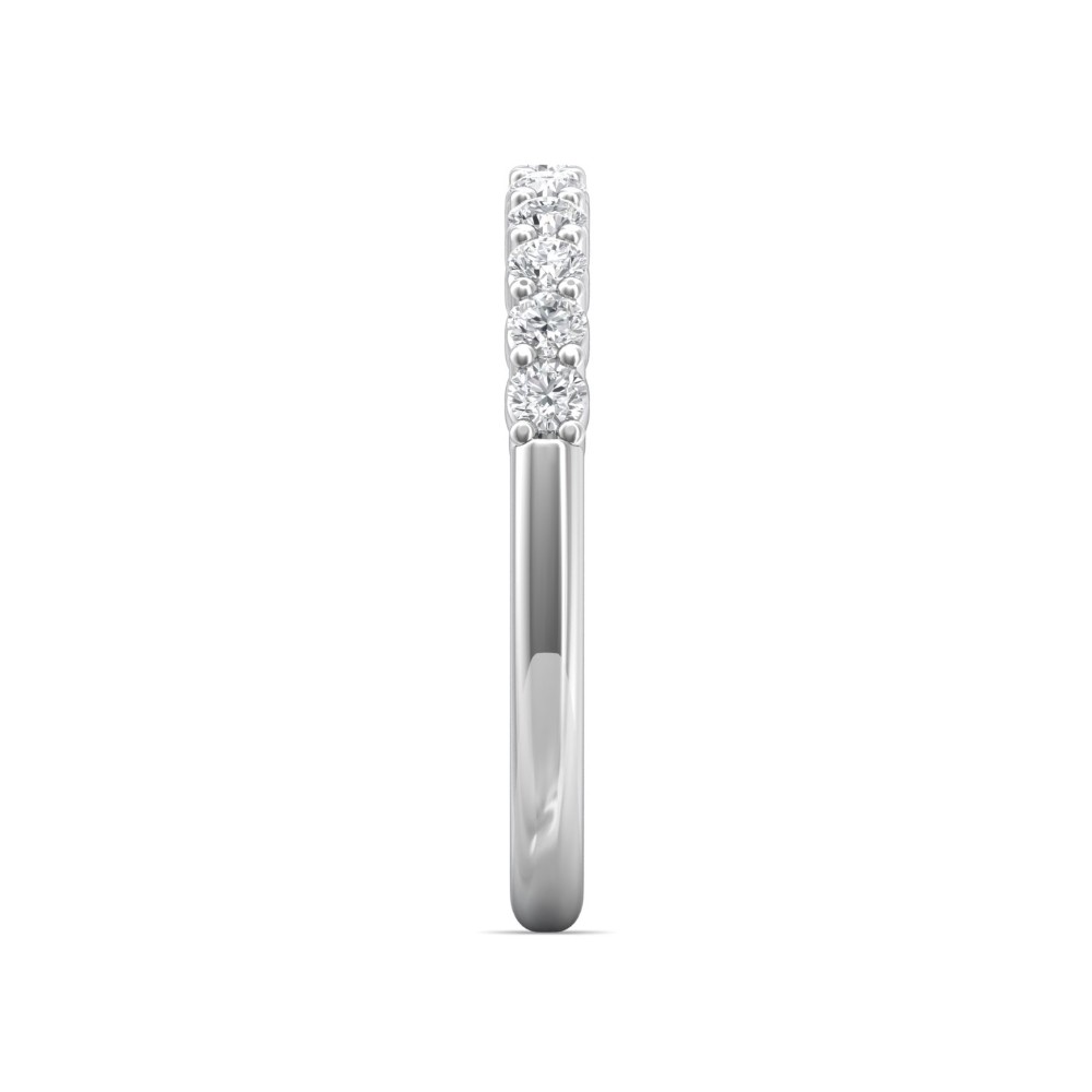 FlyerFit® 14K White Gold Shared Prong Wedding Band