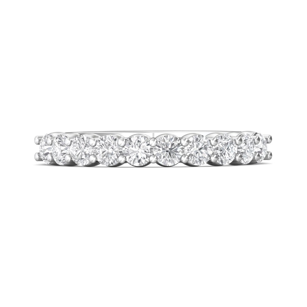 FlyerFit® 14K White Gold Shared Prong Wedding Band