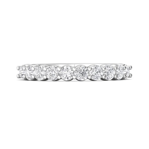 FlyerFit® 14K White Gold Shared Prong Wedding Band