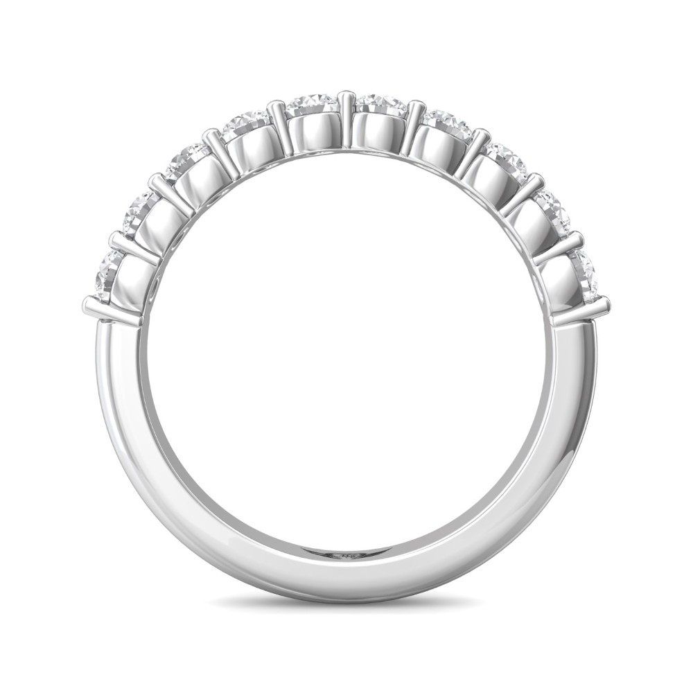 FlyerFit® 14K White Gold Shared Prong Wedding Band