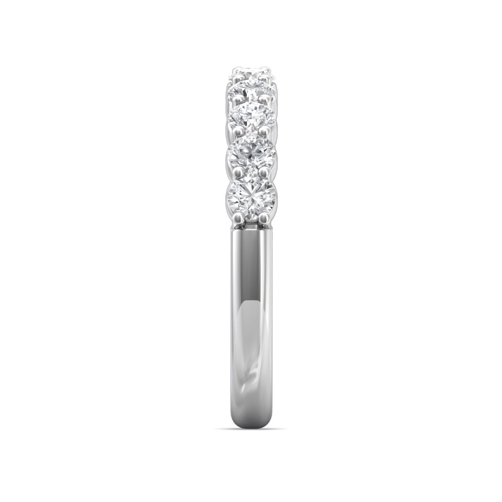 FlyerFit® 14K White Gold Shared Prong Wedding Band