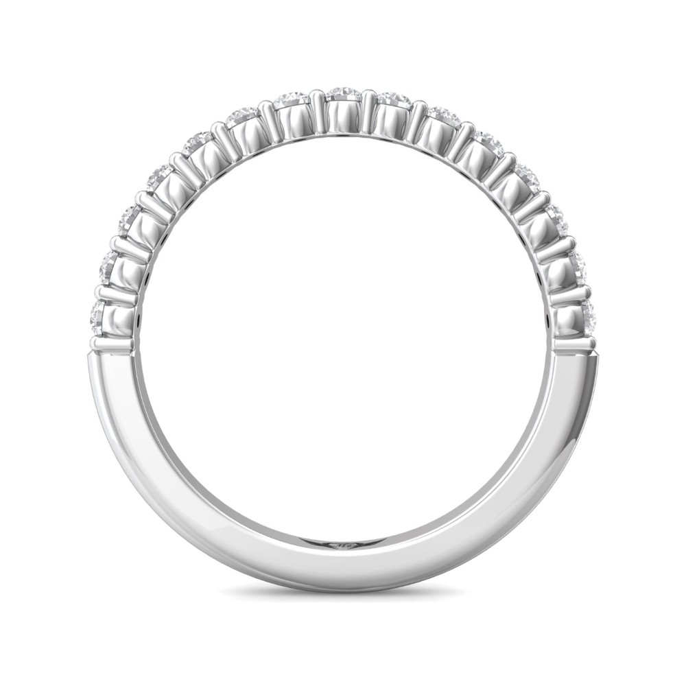 FlyerFit® 14K White Gold Shared Prong Wedding Band