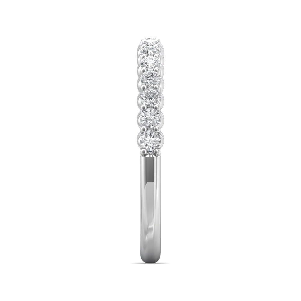 FlyerFit® 14K White Gold Shared Prong Wedding Band