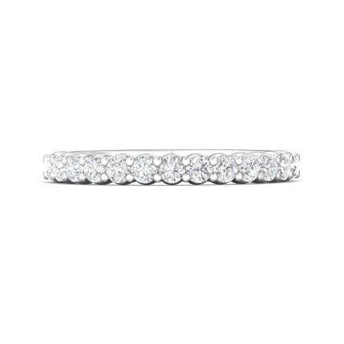 FlyerFit® 14K White Gold Shared Prong Wedding Band