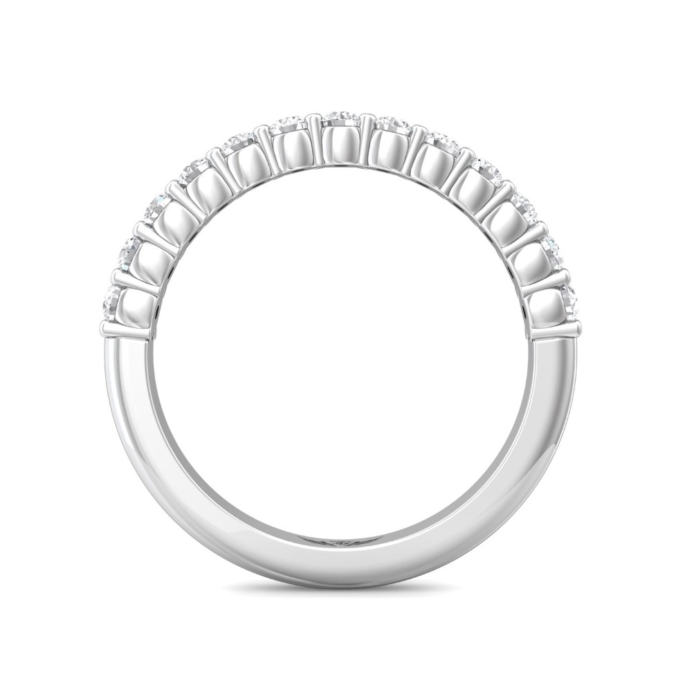 FlyerFit® 14K White Gold Shared Prong Wedding Band
