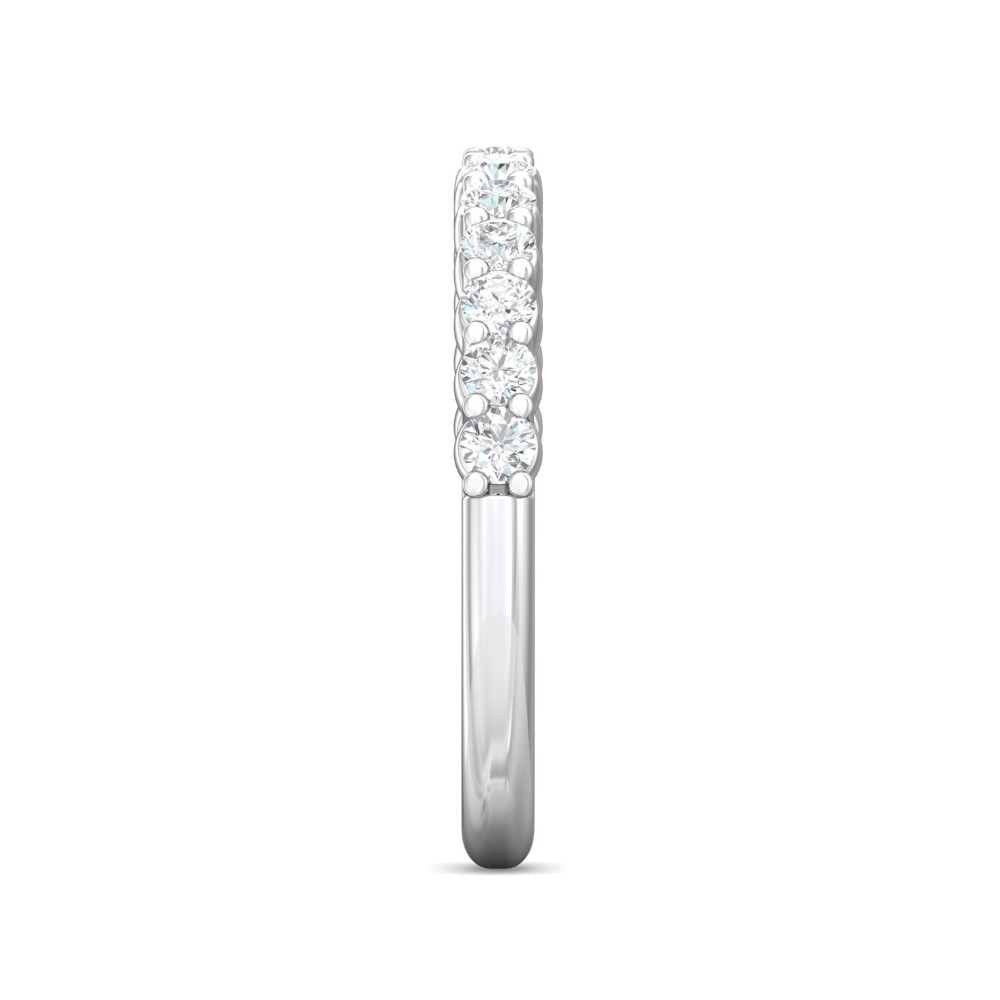 FlyerFit® 14K White Gold Shared Prong Wedding Band