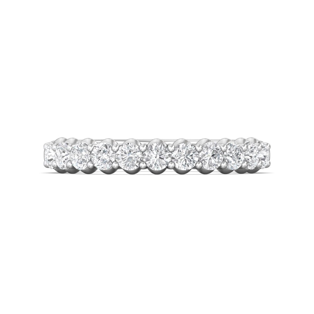 FlyerFit® 14K White Gold Shared Prong Wedding Band
