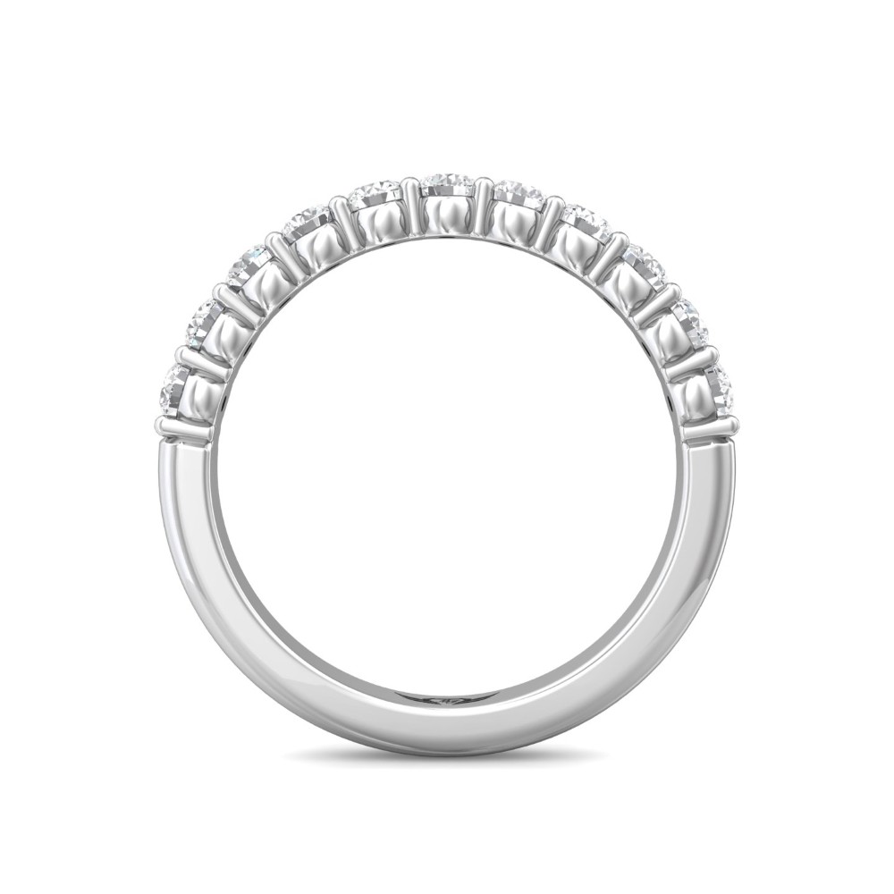 FlyerFit® 14K White Gold Shared Prong Wedding Band