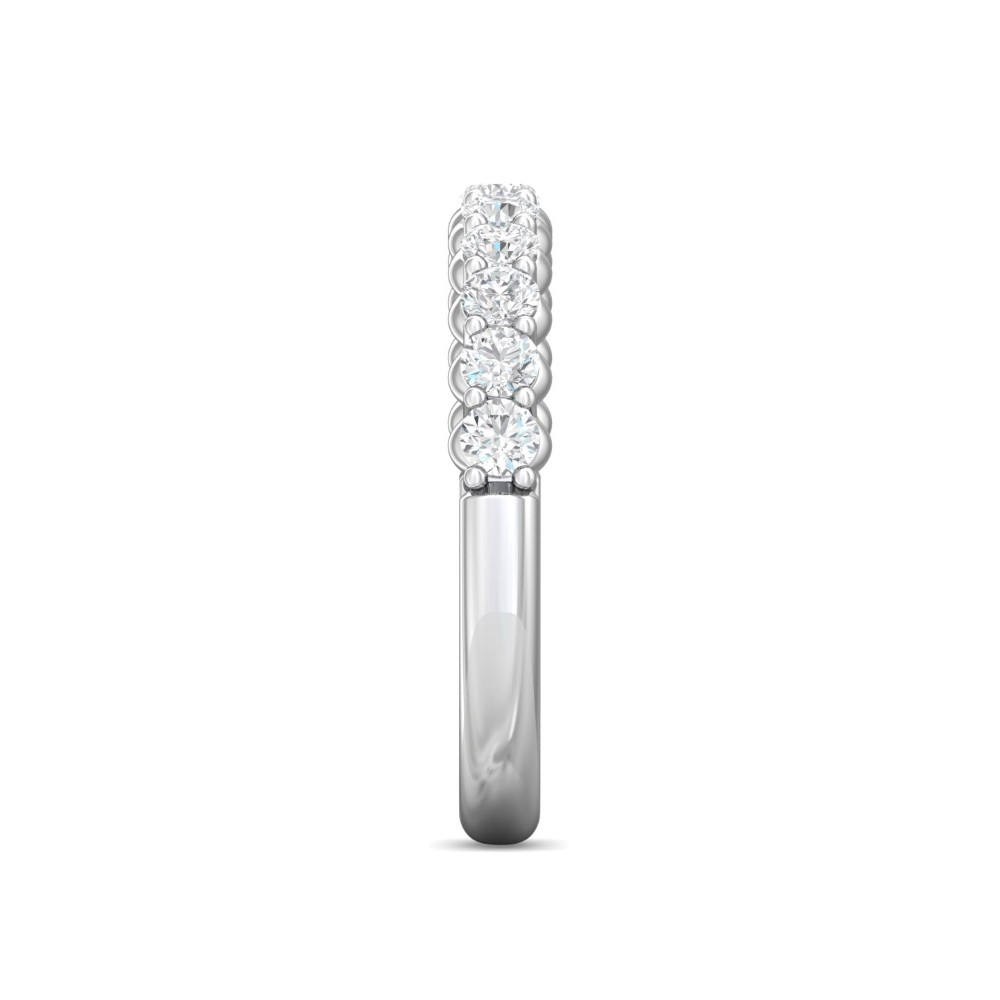 FlyerFit® 14K White Gold Shared Prong Wedding Band
