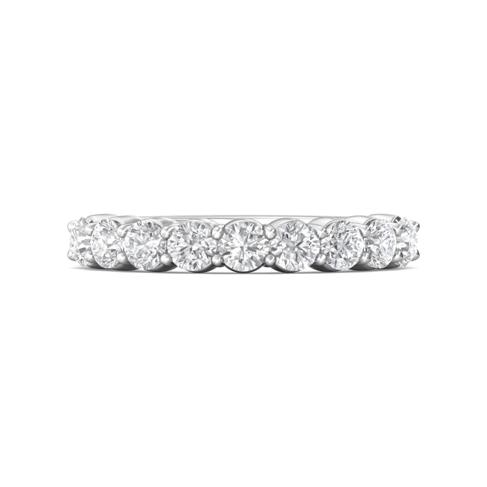 FlyerFit® 14K White Gold Shared Prong Wedding Band
