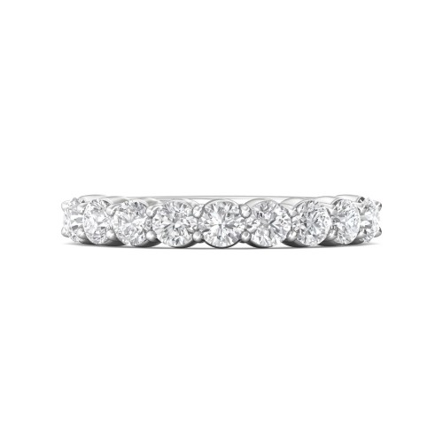 FlyerFit® 14K White Gold Shared Prong Wedding Band