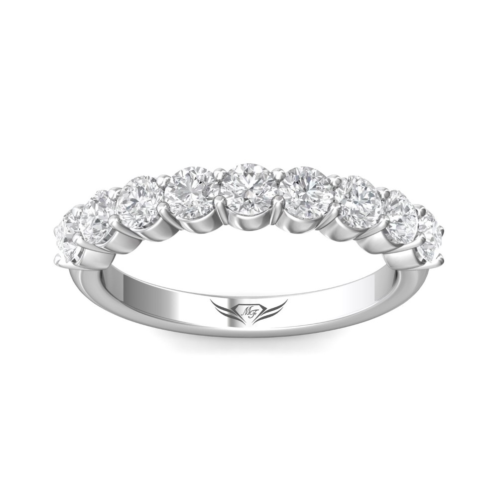 FlyerFit® 14K White Gold Shared Prong Wedding Band