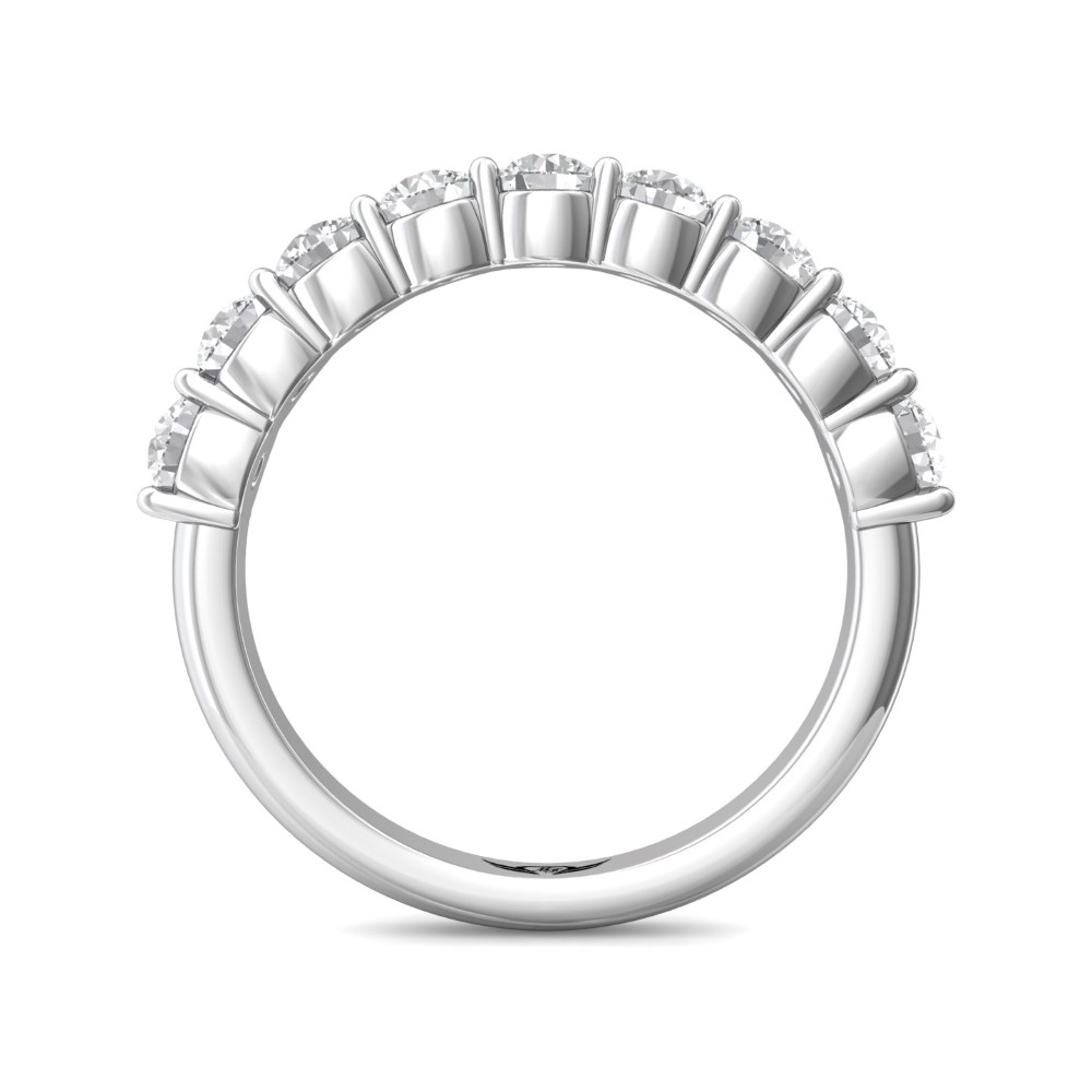 FlyerFit® 14K White Gold Shared Prong Wedding Band