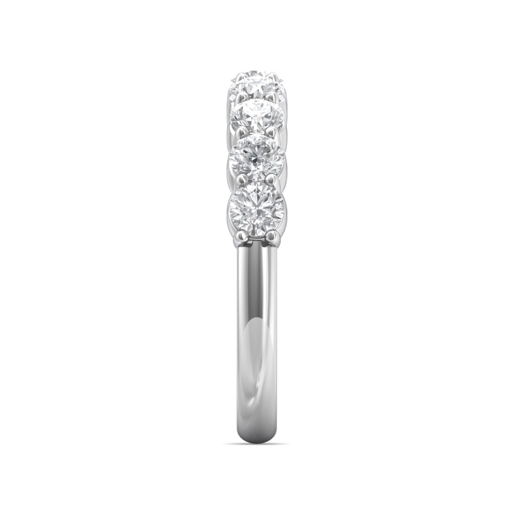 FlyerFit® 14K White Gold Shared Prong Wedding Band