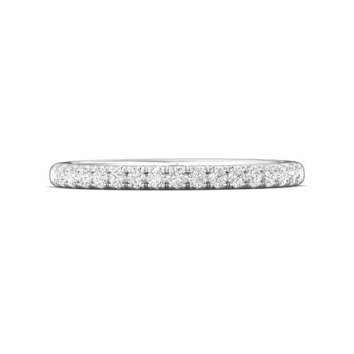 FlyerFit® 14K White Gold Micropave Cutdown Wedding Band
