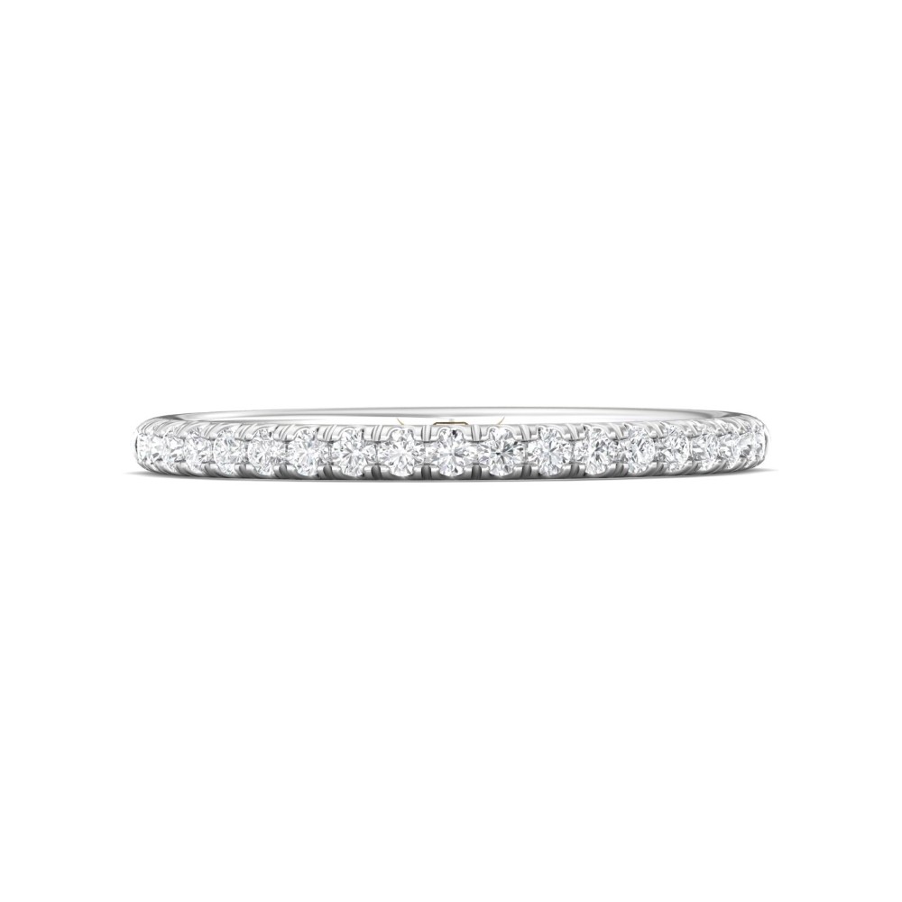 FlyerFit® 14K White Gold Micropave Cutdown Wedding Band