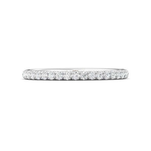 FlyerFit® 14K White Gold Micropave Cutdown Wedding Band