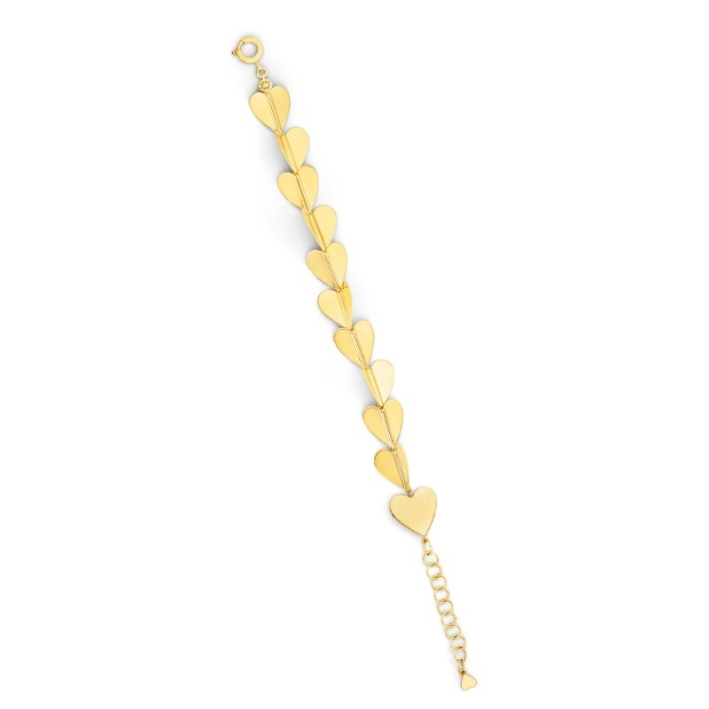 18k Yellow Gold Wide Wings Of Love Chain Bracelet