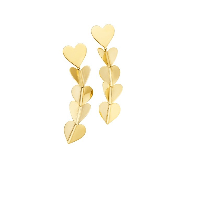 18k Yellow Gold Wings Of Love Drop Earrings