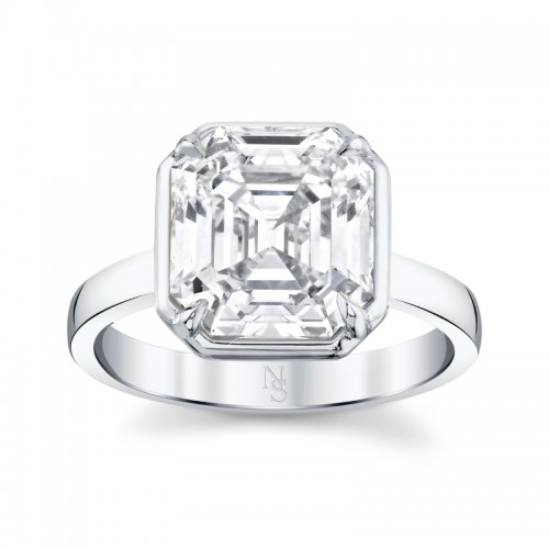 5.07 Carat Asscher Cut Diamond Ring