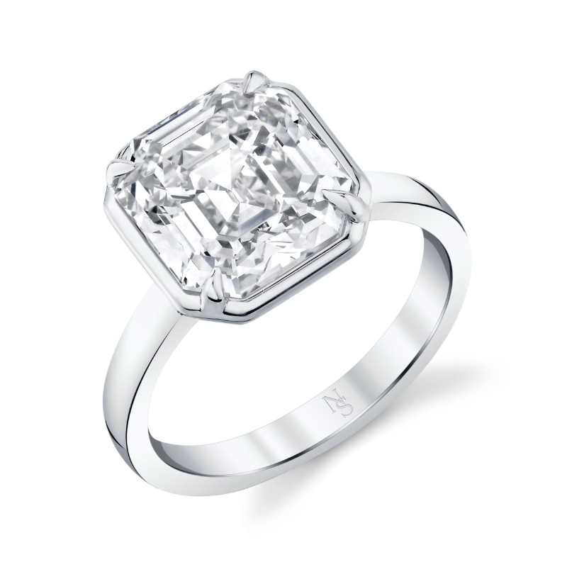 5.07 Carat Asscher Cut Diamond Ring