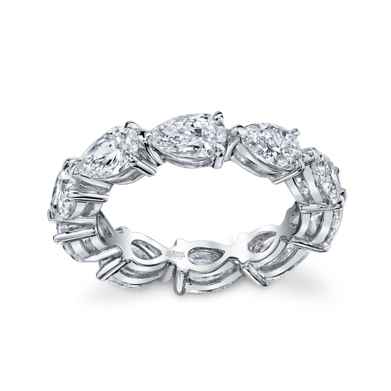 East West Pear Diamond Eternity Band