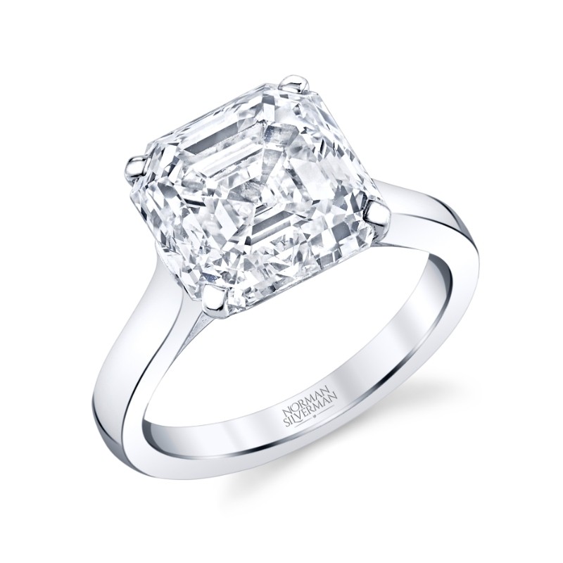 6.01 Carat Asscher Diamond Solitaire Ring