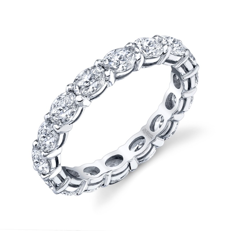East West Oval Diamond Eternity Band