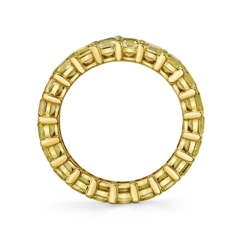 Fancy Yellow Asscher Diamond Eternity Band