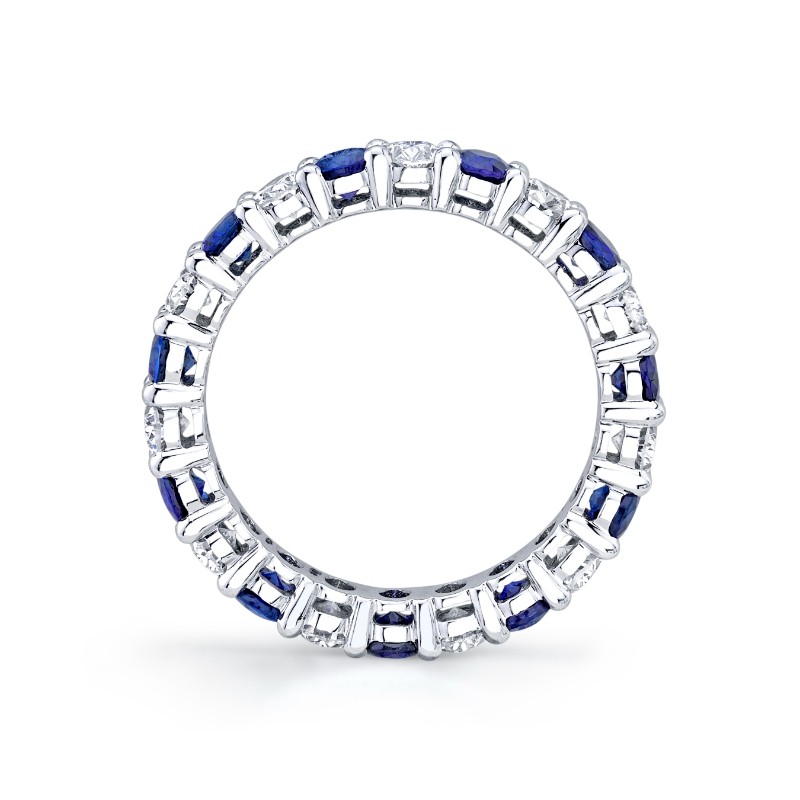 Sapphire and Oval Diamond Eternity Band