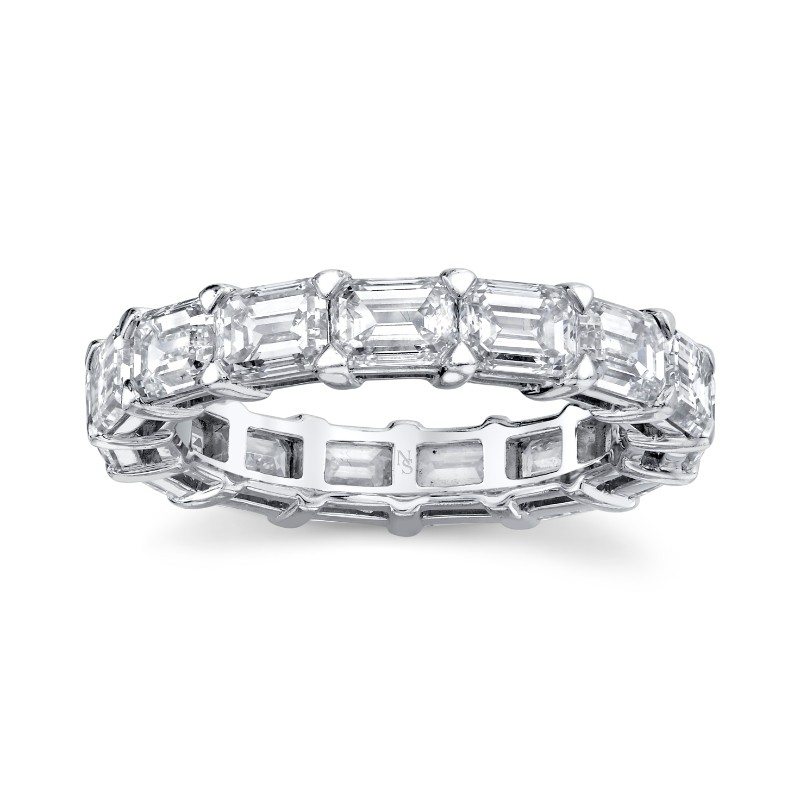East West Emerald Cut Diamond Eternity Band
