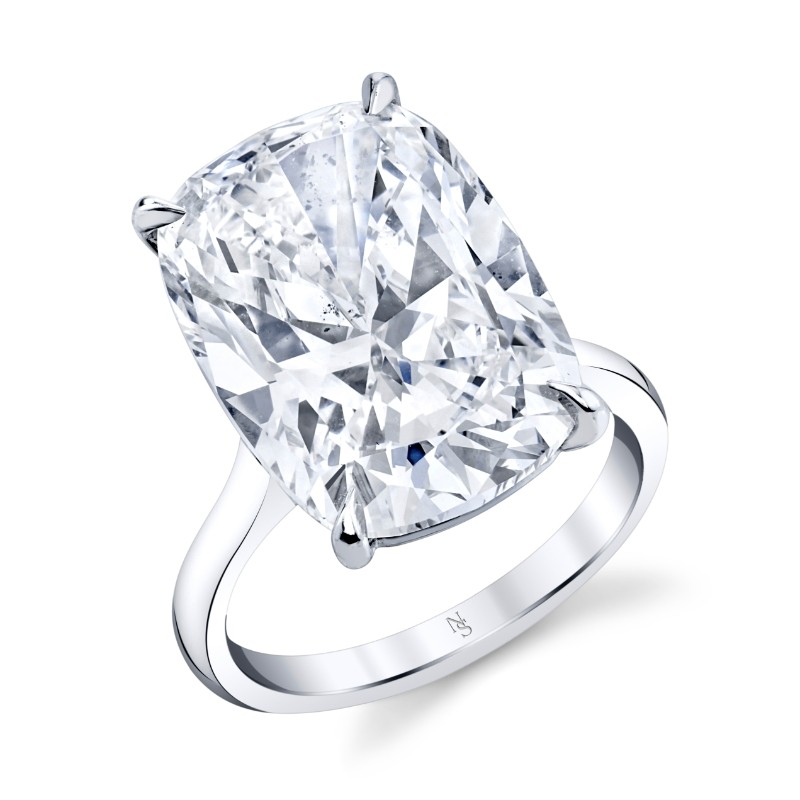 12.98 Carat Cushion Diamond Solitaire Ring