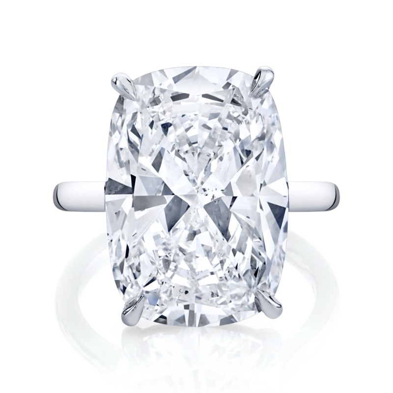 12.98 Carat Cushion Diamond Solitaire Ring