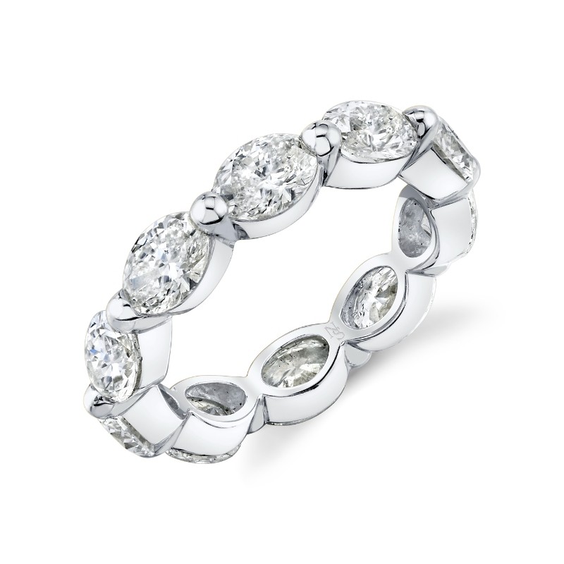 East West Oval Diamond Eternity Band